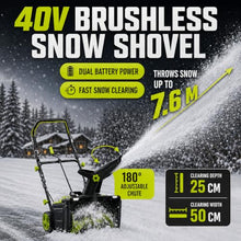 Cordless Electric Snow Shovel, 3500w Snow Blower, 20-Inch Clearing Path 2Batteries