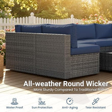 7 Piece Wicker Outdoor Patio Furniture Set, All-Weather Patio Sectional Set