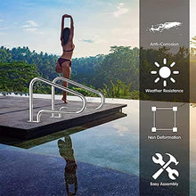 BSNANCA Swimming Pool Safety Hand Rail 304 Stainless Steel Pool Guardrail Pool Safety Handrail, Silver Pool Handrail with Quick-Mount Base,Full Set Accessories, 1pcs or 2pcs
