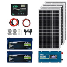 ExpertPower 5KWH 12V Solar Power Kit | LiFePO4 12V 200Ah, 600W Solar Panels, 40A MPPT Solar Charge Controller, 3KW Pure Sine Wave Inverter Charger | RV, Trailer, Camper, Marine, Off Grid