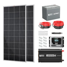 RICH SOLAR 400 Watt Complete Solar Kit - 200W Monocrystalline Solar Panel, 40A MPPT Charge Controller, 12V 100Ah Battery, 2000W Inverter