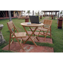 Anderson Teak Windsor Round Bistro Set - Folding Table & Chairs 3-Piece