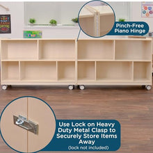 Angeles Mobile 2-Shelf Fold-N-Lock Storage Creamy Birch