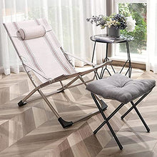 Reclining Chair Folding Zero Gravity Lounge Chair Oversize Deck Chairs For Garden Outdoor Patio Sun Loungers Bed Recliner With Head Pillow Loading Up To 200Kg Black Stripe +