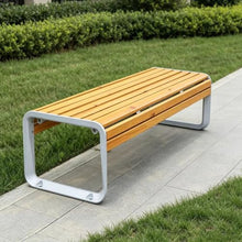 Vttui Backless Patio Bench, 2 Person Outdoor Park Bench