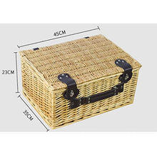 Storage Basket,Wicker Picnic,2 Person Set,Complete Accessories