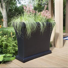 Mayne Bordeaux 40in Rectangular Trough Planter, Black