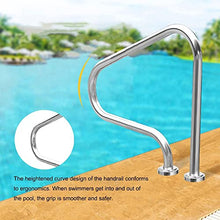 Pool Handrail Handle Grab Rails Swimming Swimming Pool Hand Rail for Inground Pool Entry, Stainless Steel Pool Stair Rail with Quick Mount Base, 31.5"x31.5"