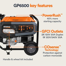 Generac 8,125 Starting Watt Portable Gas Generator, Electric Start