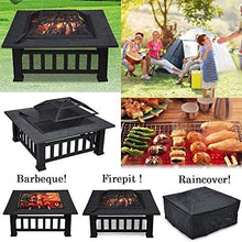 Garden Fire Pit Portable Grill Barbecue Rack Outdoor Fire Pit, Metal Fire Bowl BBQ Grill Table with Mesh Spark Screen Cover for Patio Backyard Beach Picnic Camping for Camping Backyard