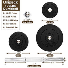 Unipack Adjustable Dumbbells Kits 200lbs Black
