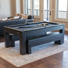 Chamberlain Game Tables New York Nights 7 Ft Pool Table Set with Benches and Top Espresso