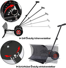 Snow Shovel Snow Pusher with Anti-Skid Wheels Adjustable Handle|Driveway Or Pavement Snow Removal Tool Snow Pusher (Size : Medium) (Size : S)