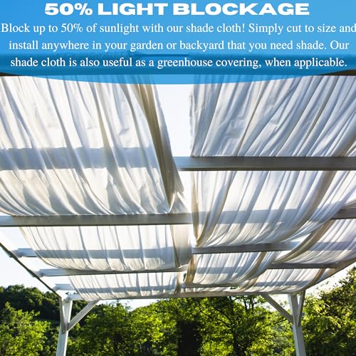 Farm Plastic Supply VBS White Shade Cloth 50% Mesh Fabric 12' x 250' Green