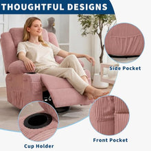 Takywep Corduroy Swivel Rocker Recliner Chair 360 Swivel 30 Rock