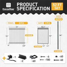 Fencer Wire 52FT Heavy Duty Flat Top Fence Barrier Kit Black