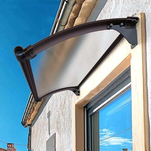 Aluminum Patio Awning: Durable Waterproof UV-Protected Outdoor Shade, Polycarbonate Canopy (80x420cm) for Doors, Windows, Patios & Entrances