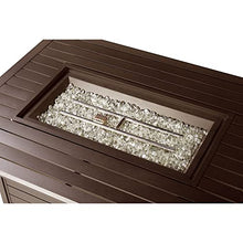 Oakland Living Rectangular 48 in. x 36 in. Aluminum Propane Fire Pit Table, Glass Beads, Two Covers, Lid, 57,000 BTUs in Brown Finish