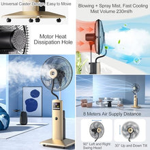 WNGJZZYC 17in/20in Misting Fans for Outside, 3 Levels of Wind Speed Adjustable 90° Swing, with Spray Function Fans That Blow Cold Air Pedestal, for Backyards(Black,44.5cm/17.5in)