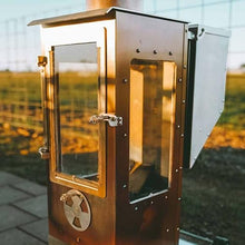 90,000 BTU Stainless Steel Outdoor Patio Heater, 12 Ft Heating Radius, Wood Pellet Fired ((Revere Edition))