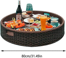 TEmkin Floating Tray Table for Beach Party Large Swimming Pool Floating Beverage Bar Floating Tray for Adults Floatin Plate for Food on The Water (Brown 80cm)