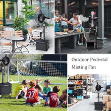 USZWBY High Velocity Outdoor Misting Fan, 30" Adjustable Oscillating Patio Fan with 11 Gal Water Tank, 3 Speeds, Ideal for Warehouses & Patios, Efficient Cooling Solution (650Mm/26In)