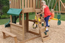 KidKraft Windale Fort Swing Set Brown
