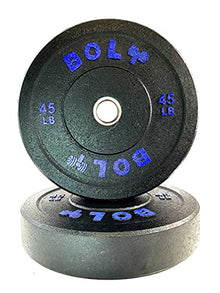 Bolt Fitness Supply Olympic Crumb Bumper Plate Set 260 Lb - Black Blue Green Yellow Orange