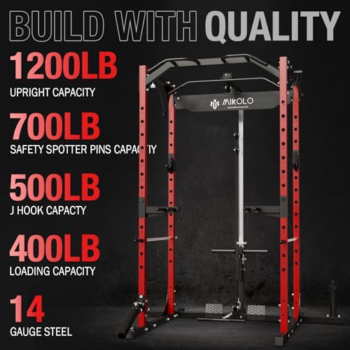 Mikolo Power Cage with LAT Pulldown Red