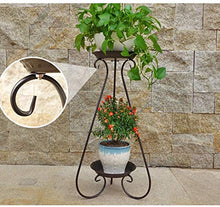 RWGOVLU Plant Stand Flower stand Plant Metal Flower Stand, European Wrought Iron Flower Stand, Multi-layer Floor Indoor Flower Stand, Round Vortex Flower Stand, 32*65cn, Black