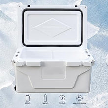ZCBYBT 65 Quart Outdoor Ice Cooler Box Portable Insulated Ice Chest Box with Wheels for Beach, Drink, Beverage, Camping, Picnic, Fishing Holds Ice Up to 3 Days,White