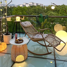 Rattan Lounge Chair, Anti-Dump Design, Suitable for Leisure Use on Garden Balconies(A,120 * 89 * 61cm)