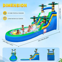 26FT Commercial Grade Inflatable Water Silde for Kids Adults, Heavy Duty PVC Adult Water Slides with Big Airtight Water Pool, Adults Waterslide with 950W Blower for Outdoor,Blue (Blue/26FT)