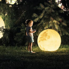 SJENG Waterproof Moon Lamp with Resin Lampbody,Wiring Powered Globe Shape Outdoor Light,Unique Lighting for Staircase Swimming Pool and Yard(Wiring Powered-19.68in)