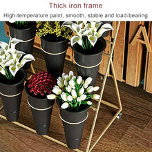 4-Tier Tall Plant Stand With Wheels, Heavy Duty Flower Cart With 16 Pcs