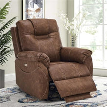 KTYUERGHK Wall Hugger Brown Power Recliner Chair with Massage & Heat