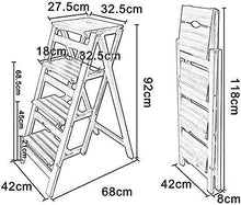 GAAHRQQQ Foldable Step Stool Solid Wood Folding Ladder Stool Adult 4 Steps Stool Shoe Bench Multifunction Flower Stand Indoor Outdoor Flower Stand Plant Stand