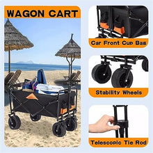 CWENZXDIA Garden Wagon Folding Wagon Cart Portable Foldable 150L Large Capacity Outdoor Camping Table Light BBQ Trolley Utility Cart