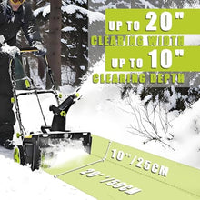 3500 W Electric Snow Blower, Cordless Snow Blower, Electric Snow Thrower 20 Inch, 40V 4.0Ah Battery Powered Snow Removal, 3500W Brushless Motor 25FT Throw Distance for Driveway Patio Sidewalk 2Battery