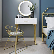 Side End Table Vanity Set with LED Mirror Cushioned Stool Dressing Table Vanity Makeup Table with Sliding Drawer , Makeup Organizers Separately Console table , side table 3 Sizes for Living Room Bedro