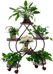 Plant Stand Indoor Outdoor Metal 6 Tier Plant Shelf For Plants Multiple Corner Tiered Planter Shelf Simple Creative Display Rack Iron Potted Flower Pot Holder Stands For Patio Balcony Garden