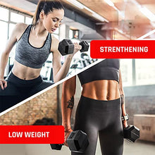 BK BodyKore Rubber Coated Hex Dumbbell Set with Frame & Commercial Rack Black
