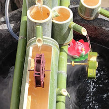 GenSDH Solar Water Fountain for The Garden Solar Powered Bamboo Pipe Flowing Water Decoration, Pumping Truck, Landscape Without Plug-in, Landscape Stone Crafts, 100Cm/39.4 in,90cm/35.4 in