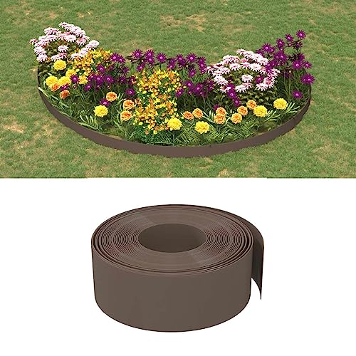 XIYYANUS Lawn/Garden Edging Borders, Garden 5PC Sizes Flower Beds(Brown,40x0.2m)