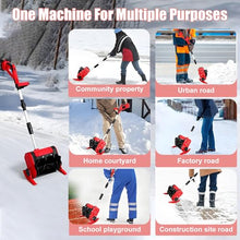 Cordless Snow Pusher – Snow Blower Battery Powered – Safe & Easy Storage Electric Shovel for Snow Removal, Clears 12” Wide & 6.6” Deep Electric Shovel for Seniors and Home Use