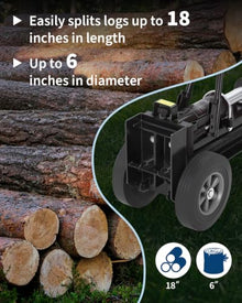 GarveeTech 12 Ton Manual Hydraulic Log Splitter with Dual-Speed Pump, Portable Wood Splitter Featuring Upgraded Mountain Tires & Stable Stand for Home, Garden, Camping and Farm Use