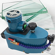 Sushangmao Small Glass Edging Machine/Electric Portable Glass Edger,Straight Round Bevel Edge Trimmer Grinder,DIY Glass Corner Grinding Edging Machine,for Glass Stone Blue