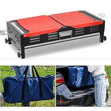 MNSSRN Portable Folding Outdoor BBQ Grill, Foldable Outdoor/Home/Camping Equipment with Detachable Grill/Grill Pan for 5-15 People