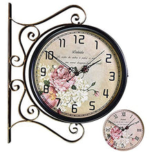 Vintage Outdoor Double Sided Wall Clock Classic Paddington Station Clock Weatherproof Casing Metal Bracket for Outdoor Garden Home (D) (D)