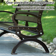 CTREVL Outdoor Park Bench, Metal Benchs with Backrest and Armrests, Patio Benches for Outdoors Load Capacity 1100 Lbs Easy Assembly for Outdoor Terraces Courtyards Balconies Parks(Brown,120cm/47.2in)